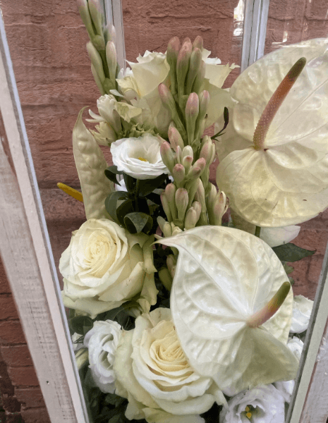 LUCE FLOWER BOX Lanterna rose Mondial, anthurium ed eremurus