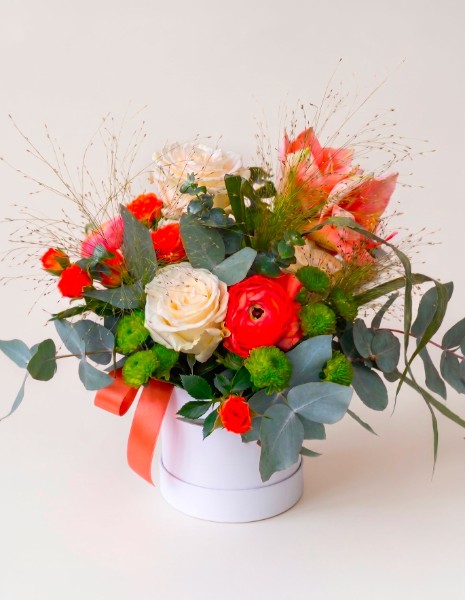 Flower box nei toni pesca e arancio