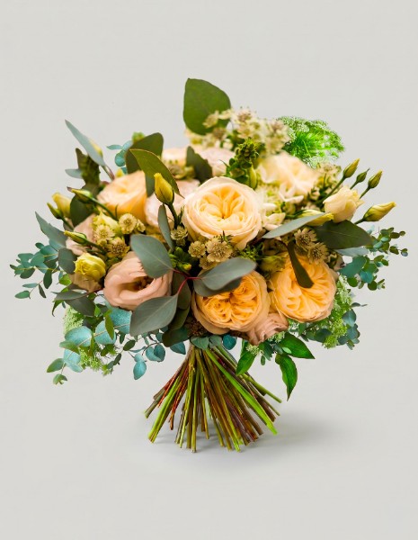 Bouquet Elizabeth con rose inglesi bianche