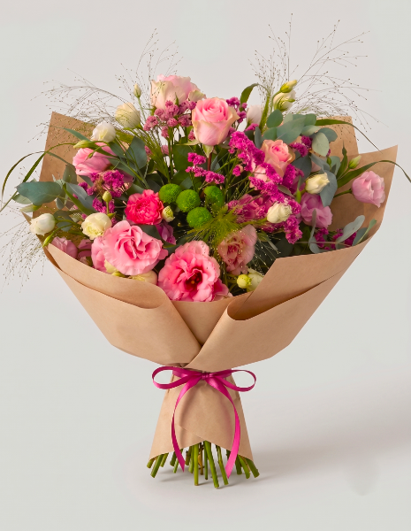 BOUQUET GIULIA | S - Lisianthus rosa, limonium fucsia e panicum