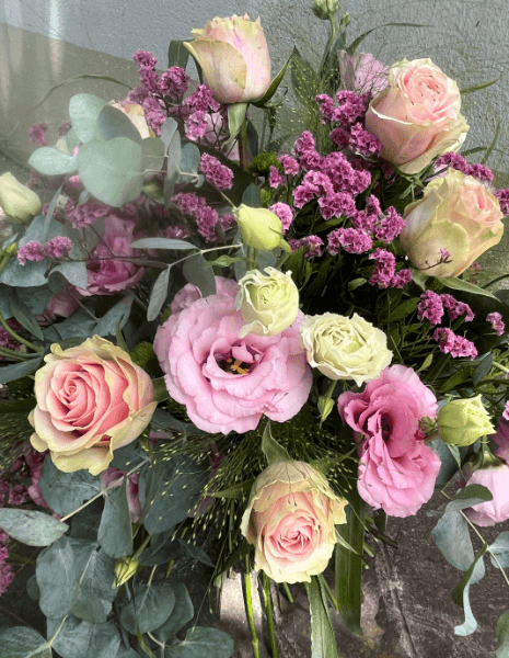 BOUQUET GIULIA | S - Lisianthus rosa, limonium fucsia e panicum